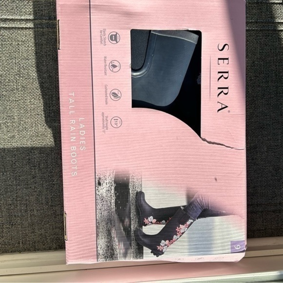 💋NEW Serra rain boots 👢 floral navy 9 - Picture 14 of 16